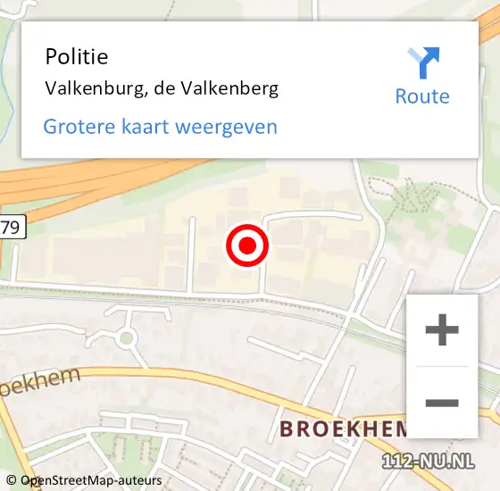 Locatie op kaart van de 112 melding: Politie Valkenburg, de Valkenberg op 15 december 2021 09:08