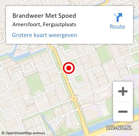 Locatie op kaart van de 112 melding: Brandweer Met Spoed Naar Amersfoort, Ferguutplaats op 15 december 2021 09:25