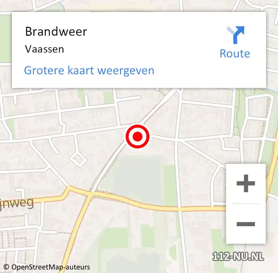 Locatie op kaart van de 112 melding: Brandweer Vaassen op 15 december 2021 09:41