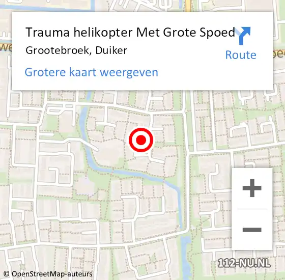 Locatie op kaart van de 112 melding: Trauma helikopter Met Grote Spoed Naar Grootebroek, Duiker op 15 december 2021 09:53