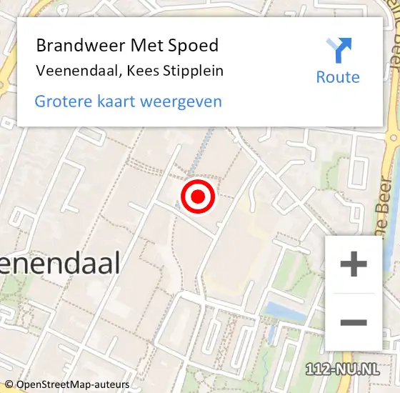 Locatie op kaart van de 112 melding: Brandweer Met Spoed Naar Veenendaal, Kees Stipplein op 15 december 2021 10:17