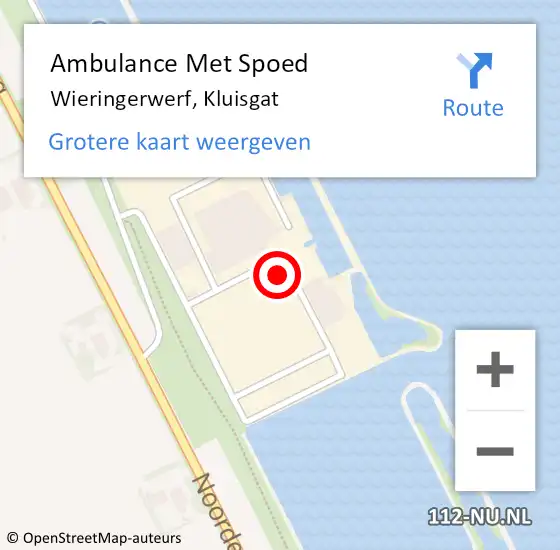 Locatie op kaart van de 112 melding: Ambulance Met Spoed Naar Wieringerwerf, Kluisgat op 15 december 2021 11:25