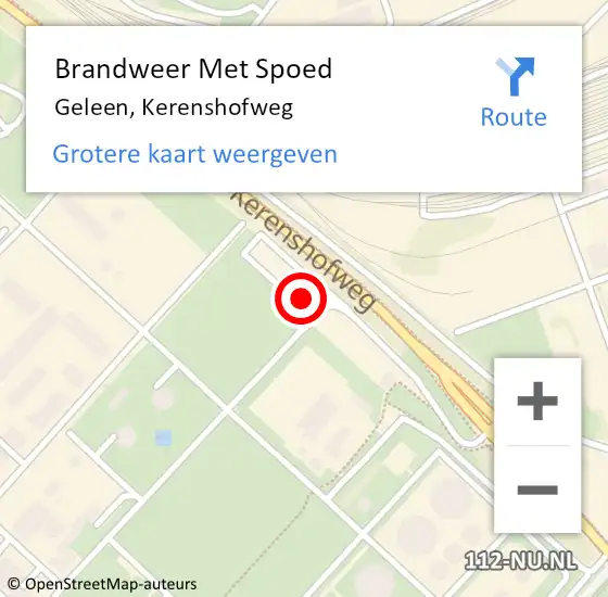 Locatie op kaart van de 112 melding: Brandweer Met Spoed Naar Geleen, Kerenshofweg op 15 december 2021 11:43