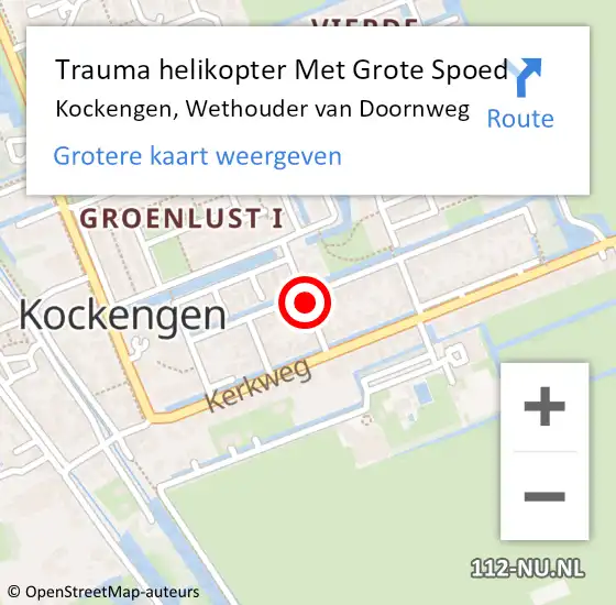 Locatie op kaart van de 112 melding: Trauma helikopter Met Grote Spoed Naar Kockengen, Wethouder van Doornweg op 15 december 2021 12:26