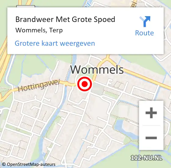 Locatie op kaart van de 112 melding: Brandweer Met Grote Spoed Naar Wommels, Terp op 15 december 2021 13:25