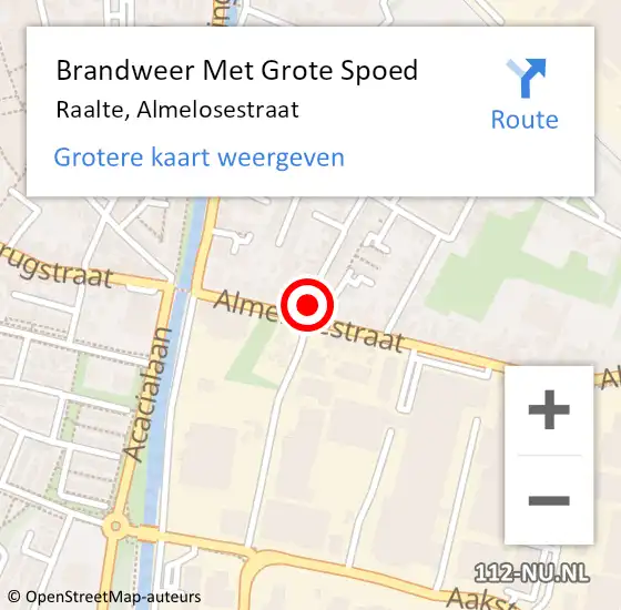 Locatie op kaart van de 112 melding: Brandweer Met Grote Spoed Naar Raalte, Almelosestraat op 15 december 2021 13:36