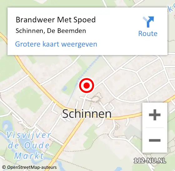 Locatie op kaart van de 112 melding: Brandweer Met Spoed Naar Schinnen, De Beemden op 15 december 2021 14:48