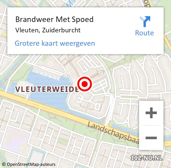 Locatie op kaart van de 112 melding: Brandweer Met Spoed Naar Vleuten, Zuiderburcht op 15 december 2021 15:12