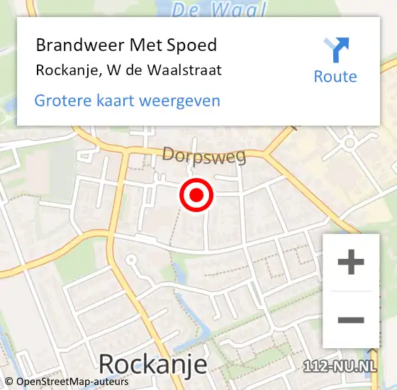 Locatie op kaart van de 112 melding: Brandweer Met Spoed Naar Rockanje, W de Waalstraat op 15 december 2021 15:44