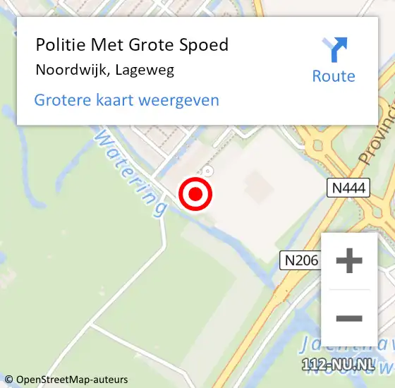 Locatie op kaart van de 112 melding: Politie Met Grote Spoed Naar Noordwijk, Lageweg op 15 december 2021 15:55