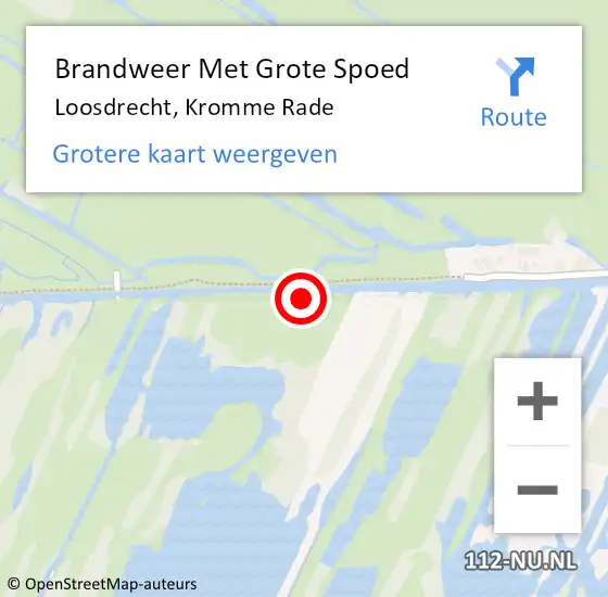 Locatie op kaart van de 112 melding: Brandweer Met Grote Spoed Naar Loosdrecht, Kromme Rade op 15 december 2021 16:39