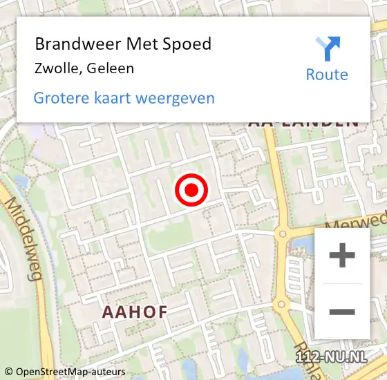 Locatie op kaart van de 112 melding: Brandweer Met Spoed Naar Zwolle, Geleen op 15 december 2021 16:53