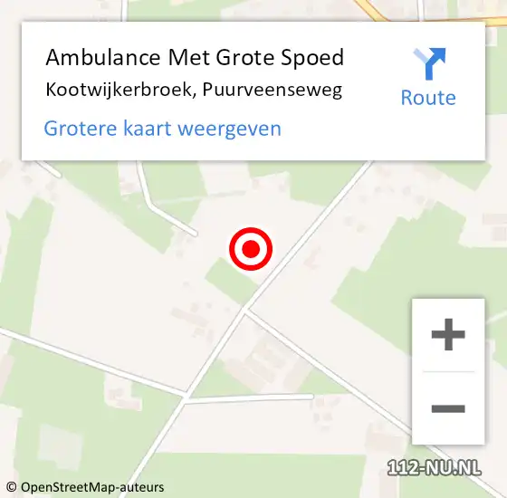 Locatie op kaart van de 112 melding: Ambulance Met Grote Spoed Naar Kootwijkerbroek, Puurveenseweg op 15 december 2021 17:34