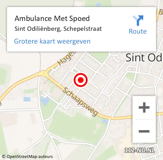 Locatie op kaart van de 112 melding: Ambulance Met Spoed Naar Sint Odiliënberg, Schepelstraat op 15 december 2021 18:44