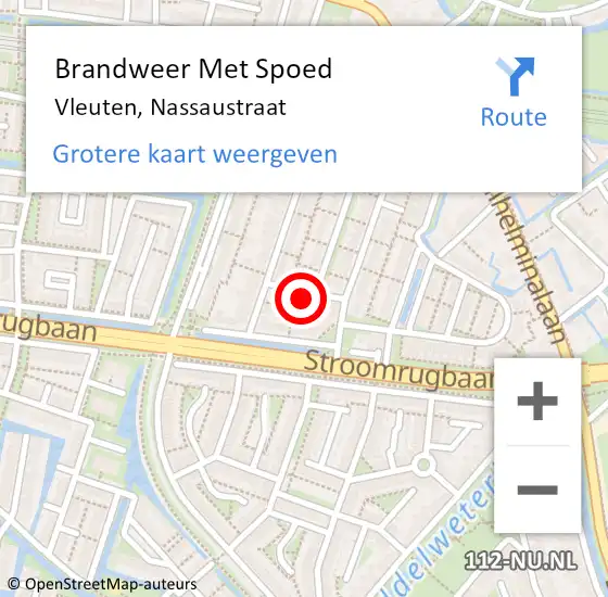 Locatie op kaart van de 112 melding: Brandweer Met Spoed Naar Vleuten, Nassaustraat op 15 december 2021 19:01
