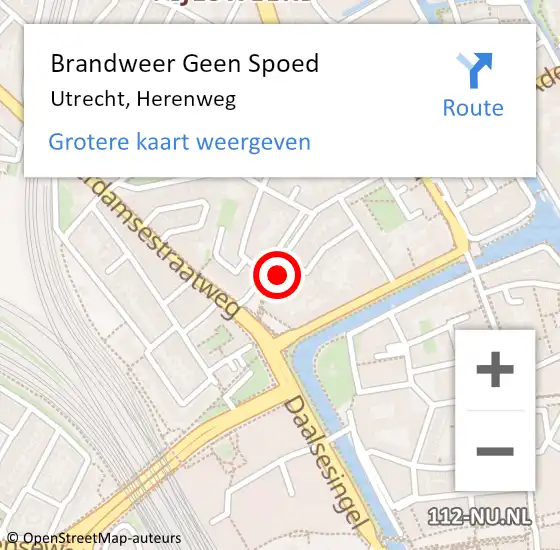 Locatie op kaart van de 112 melding: Brandweer Geen Spoed Naar Utrecht, Herenweg op 15 december 2021 19:47