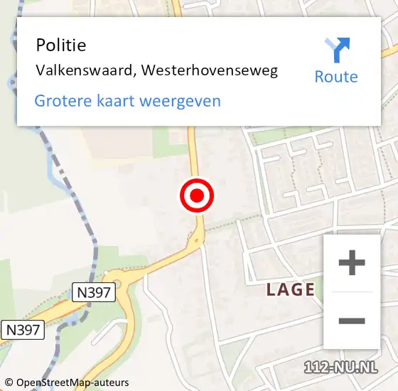 Locatie op kaart van de 112 melding: Politie Valkenswaard, Westerhovenseweg op 15 december 2021 20:38