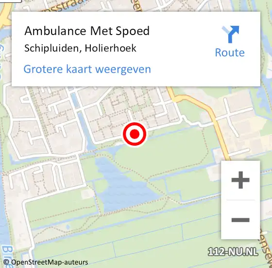 Locatie op kaart van de 112 melding: Ambulance Met Spoed Naar Schipluiden, Holierhoek op 2 juli 2014 12:47