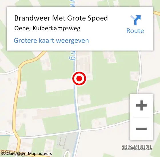 Locatie op kaart van de 112 melding: Brandweer Met Grote Spoed Naar Oene, Kuiperkampsweg op 15 december 2021 21:27