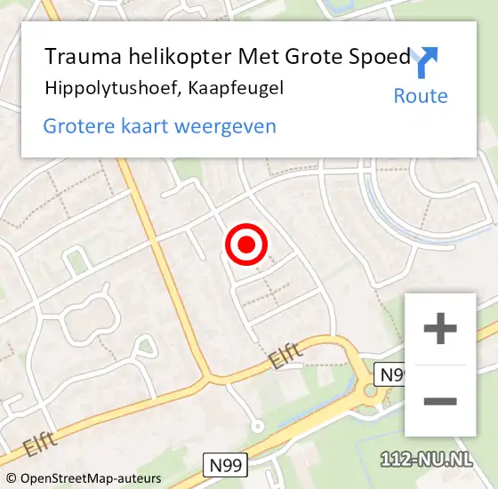 Locatie op kaart van de 112 melding: Trauma helikopter Met Grote Spoed Naar Hippolytushoef, Kaapfeugel op 15 december 2021 23:11