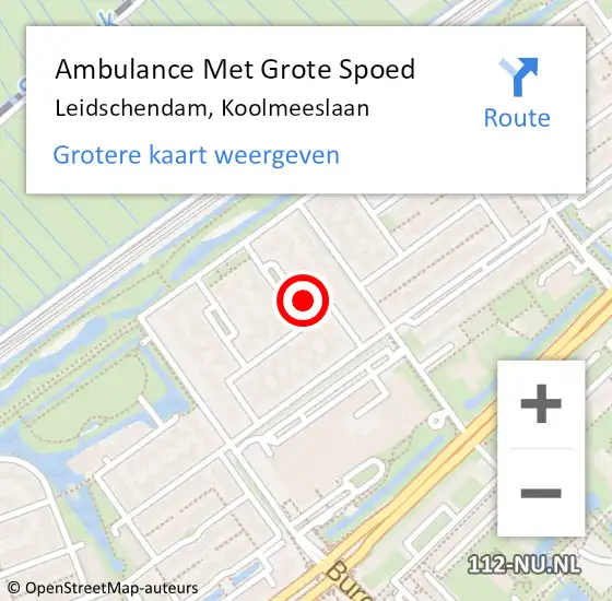 Locatie op kaart van de 112 melding: Ambulance Met Grote Spoed Naar Leidschendam, Koolmeeslaan op 15 december 2021 23:26