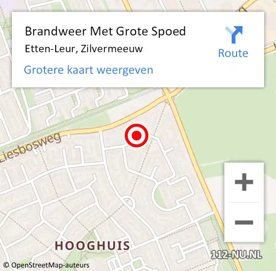 Locatie op kaart van de 112 melding: Brandweer Met Grote Spoed Naar Etten-Leur, Zilvermeeuw op 16 december 2021 01:28