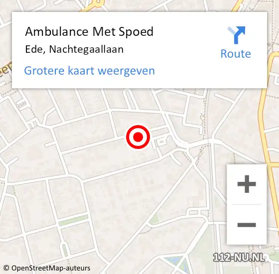 Locatie op kaart van de 112 melding: Ambulance Met Spoed Naar Ede, Nachtegaallaan op 16 december 2021 01:36