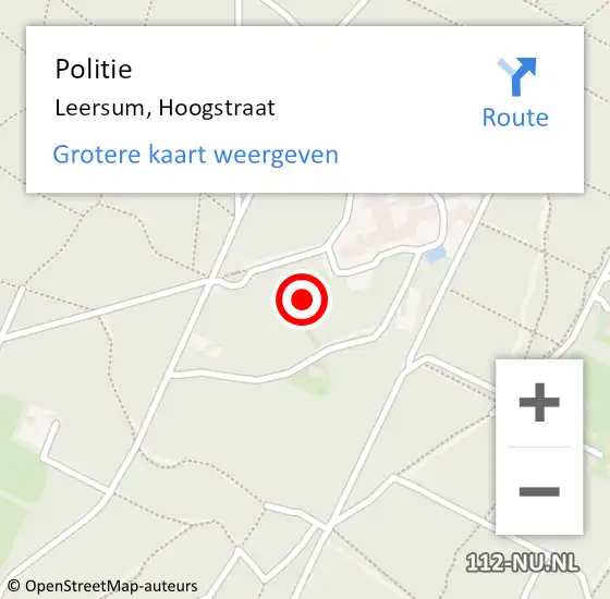 Locatie op kaart van de 112 melding: Politie Leersum, Hoogstraat op 16 december 2021 04:48