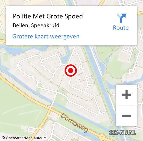 Locatie op kaart van de 112 melding: Politie Met Grote Spoed Naar Beilen, Speenkruid op 16 december 2021 07:08