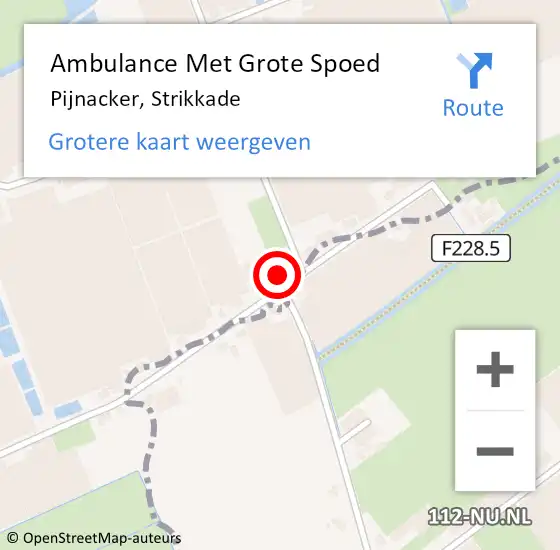 Locatie op kaart van de 112 melding: Ambulance Met Grote Spoed Naar Pijnacker, Strikkade op 16 december 2021 07:20