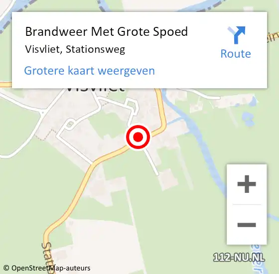 Locatie op kaart van de 112 melding: Brandweer Met Grote Spoed Naar Visvliet, Stationsweg op 16 december 2021 10:05