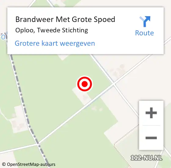 Locatie op kaart van de 112 melding: Brandweer Met Grote Spoed Naar Oploo, Tweede Stichting op 16 december 2021 10:15