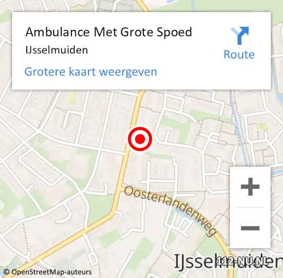 Locatie op kaart van de 112 melding: Ambulance Met Grote Spoed Naar IJsselmuiden op 16 december 2021 11:06