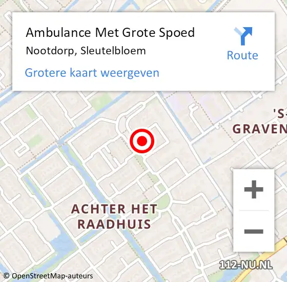 Locatie op kaart van de 112 melding: Ambulance Met Grote Spoed Naar Nootdorp, Sleutelbloem op 16 december 2021 11:36