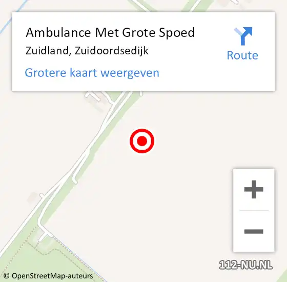 Locatie op kaart van de 112 melding: Ambulance Met Grote Spoed Naar Zuidland, Zuidoordsedijk op 16 december 2021 11:57