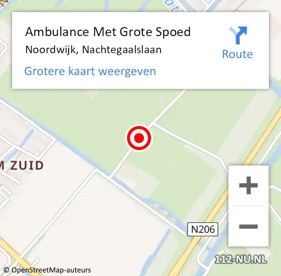 Locatie op kaart van de 112 melding: Ambulance Met Grote Spoed Naar Noordwijk, Nachtegaalslaan op 16 december 2021 12:08