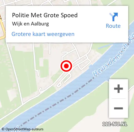 Locatie op kaart van de 112 melding: Politie Met Grote Spoed Naar Wijk en Aalburg op 16 december 2021 12:12