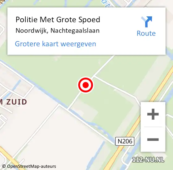 Locatie op kaart van de 112 melding: Politie Met Grote Spoed Naar Noordwijk, Nachtegaalslaan op 16 december 2021 12:12