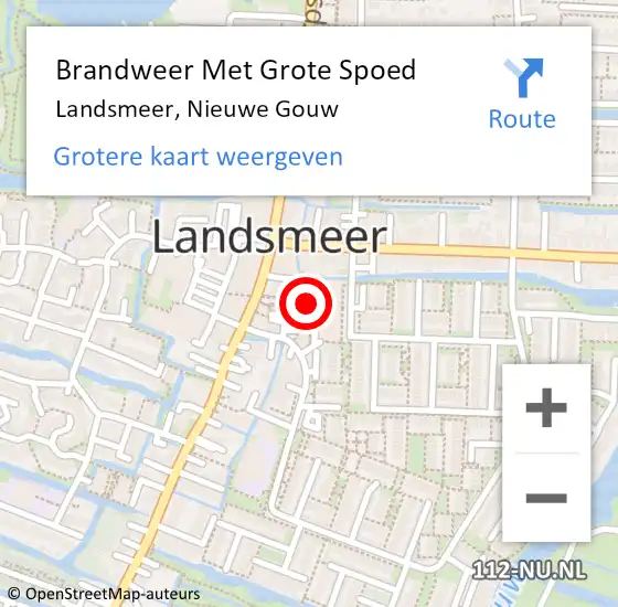 Locatie op kaart van de 112 melding: Brandweer Met Grote Spoed Naar Landsmeer, Nieuwe Gouw op 16 december 2021 12:12