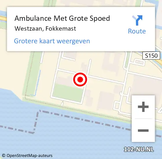 Locatie op kaart van de 112 melding: Ambulance Met Grote Spoed Naar Westzaan, Fokkemast op 16 december 2021 12:43