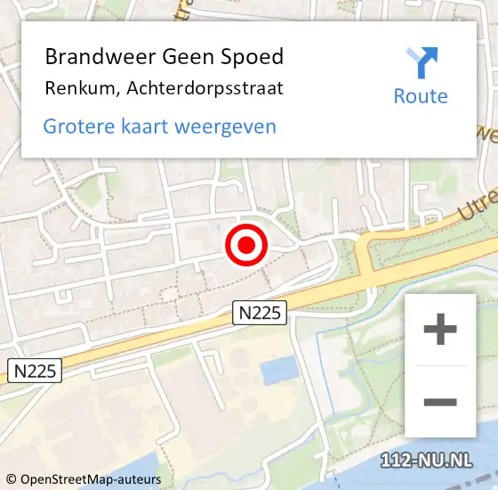 Locatie op kaart van de 112 melding: Brandweer Geen Spoed Naar Renkum, Achterdorpsstraat op 16 december 2021 13:30