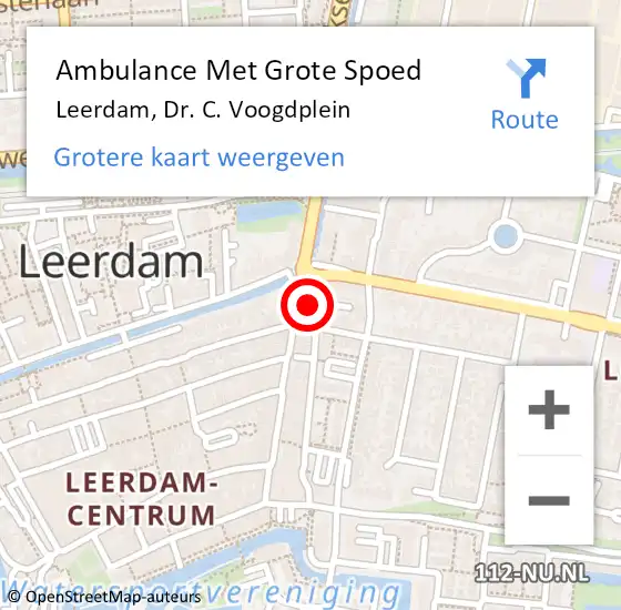 Locatie op kaart van de 112 melding: Ambulance Met Grote Spoed Naar Leerdam, Dr. C. Voogdplein op 16 december 2021 13:36