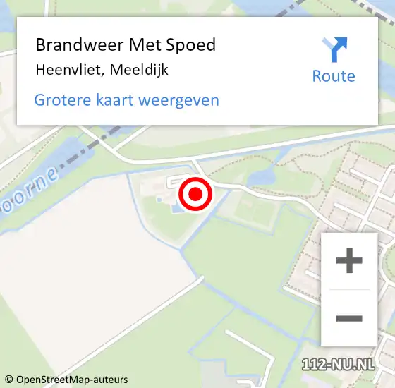 Locatie op kaart van de 112 melding: Brandweer Met Spoed Naar Heenvliet, Meeldijk op 16 december 2021 13:36