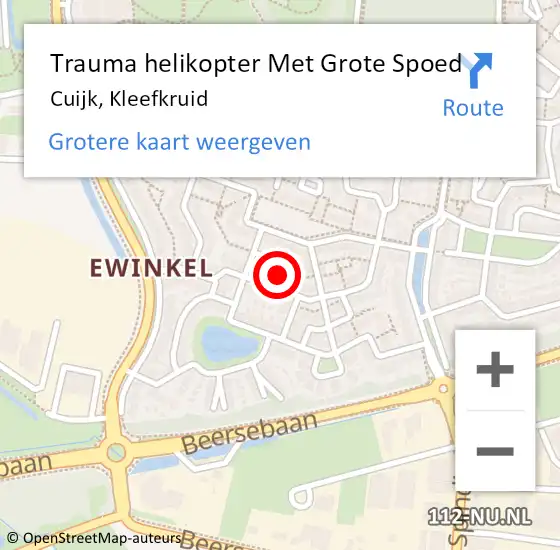 Locatie op kaart van de 112 melding: Trauma helikopter Met Grote Spoed Naar Cuijk, Kleefkruid op 16 december 2021 13:42