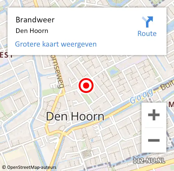 Locatie op kaart van de 112 melding: Brandweer Den Hoorn op 16 december 2021 13:59