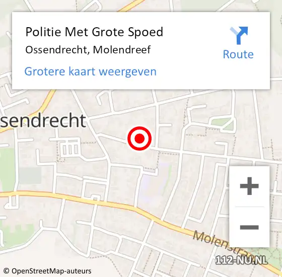 Locatie op kaart van de 112 melding: Politie Met Grote Spoed Naar Ossendrecht, Molendreef op 16 december 2021 14:19