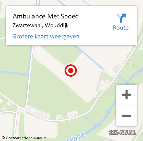 Locatie op kaart van de 112 melding: Ambulance Met Spoed Naar Zwartewaal, Wouddijk op 16 december 2021 14:23