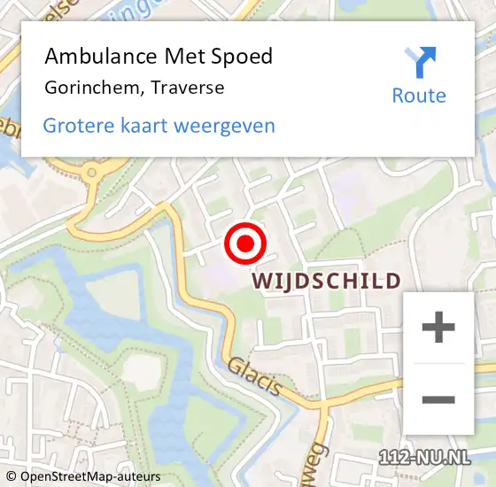 Locatie op kaart van de 112 melding: Ambulance Met Spoed Naar Gorinchem, Traverse op 16 december 2021 14:32