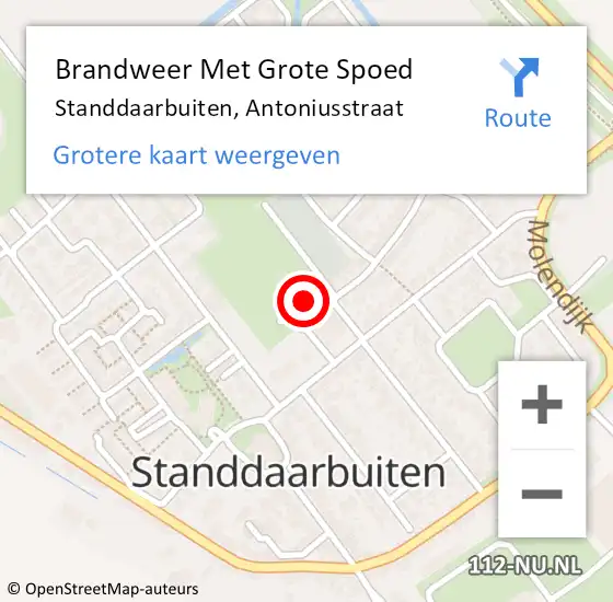 Locatie op kaart van de 112 melding: Brandweer Met Grote Spoed Naar Standdaarbuiten, Antoniusstraat op 16 december 2021 15:11