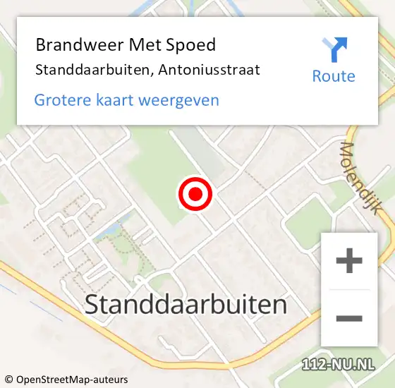 Locatie op kaart van de 112 melding: Brandweer Met Spoed Naar Standdaarbuiten, Antoniusstraat op 16 december 2021 15:12